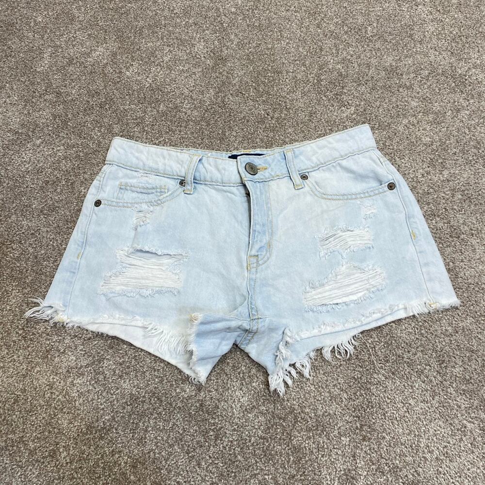Streetwear Bleached Aeropostale 2 Denim Shorts Destroyed Frayed Summer Coastal